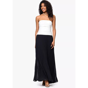 Betsy & Adam Colorblocked Strapless Chiffon-Skirt Long Dress, Size 10,MSRP: 279$